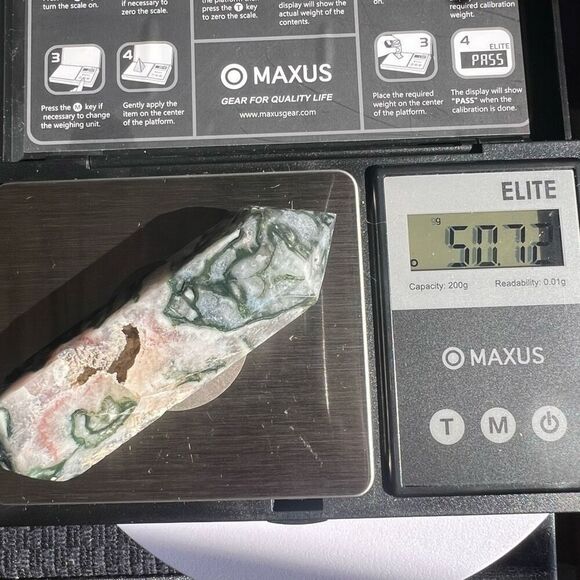 Moss Agate Crystal Double Terminated‎ Point (#1) - Picture 15 of 15